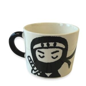 Ninja Mug Black‎ White Ceramic 14 oz-NEW